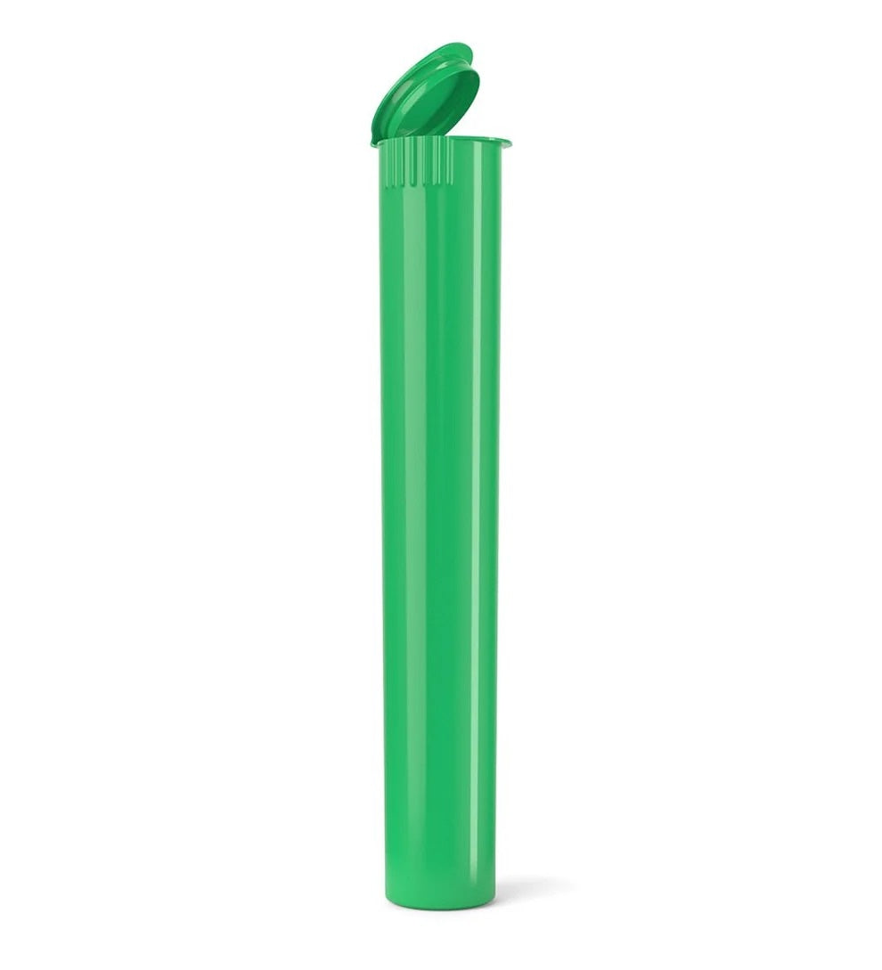 (1,000 Pack) 116mm Solid Green King Size Child Resistant Pop Top Tube