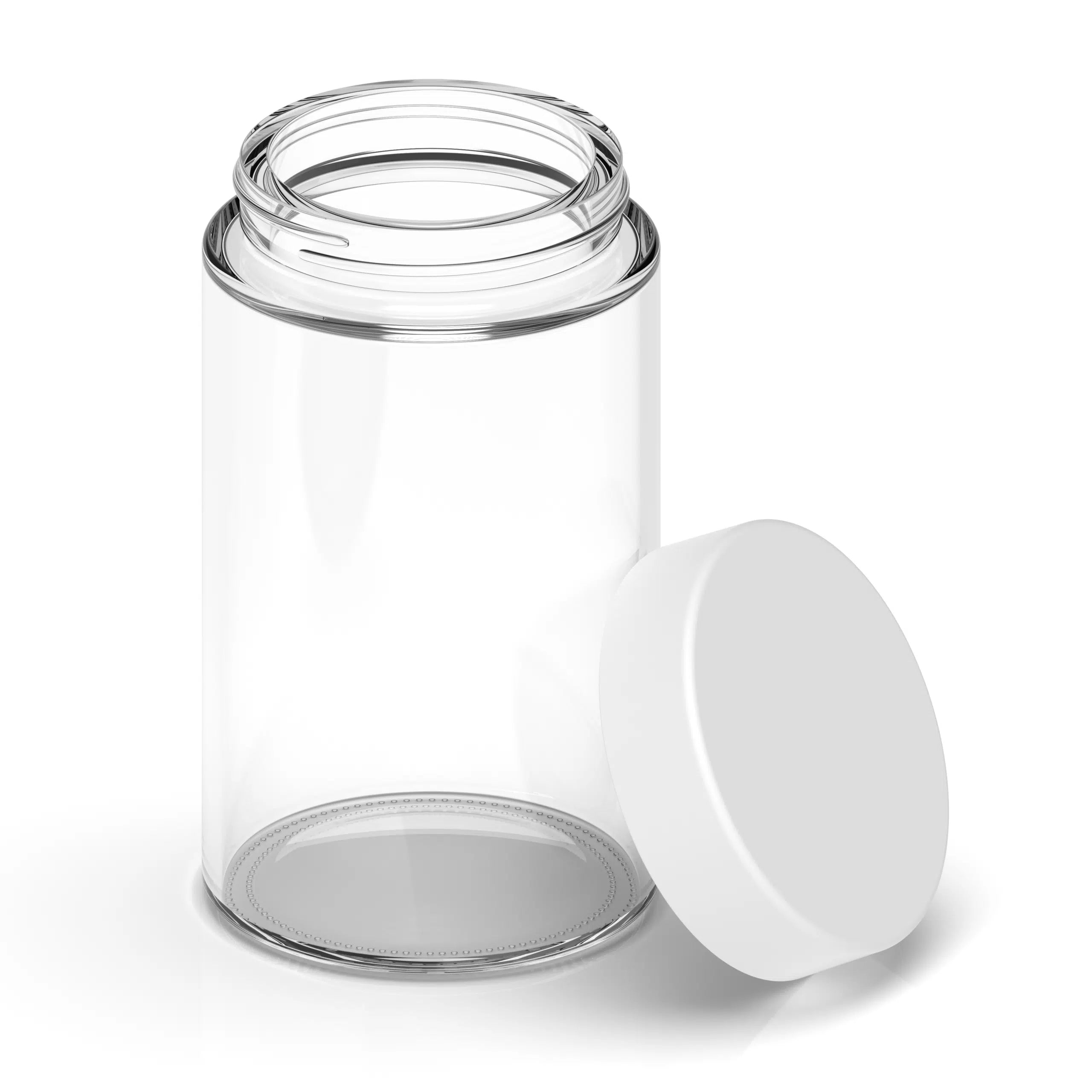 (36 Pack) 10oz Clear Glass Jar with White Child-Resistant Lid