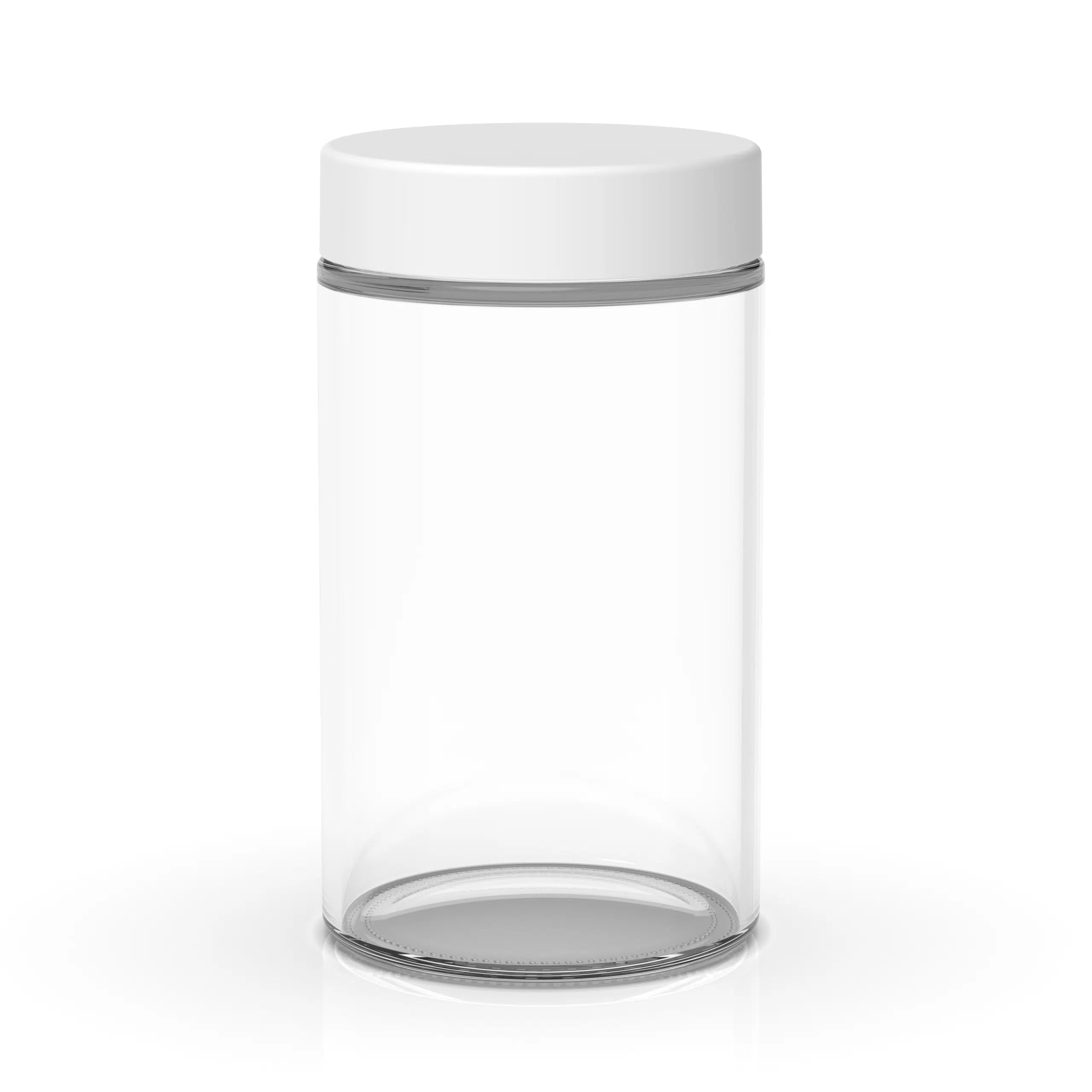 (36 Pack) 10oz Clear Glass Jar with White Child-Resistant Lid
