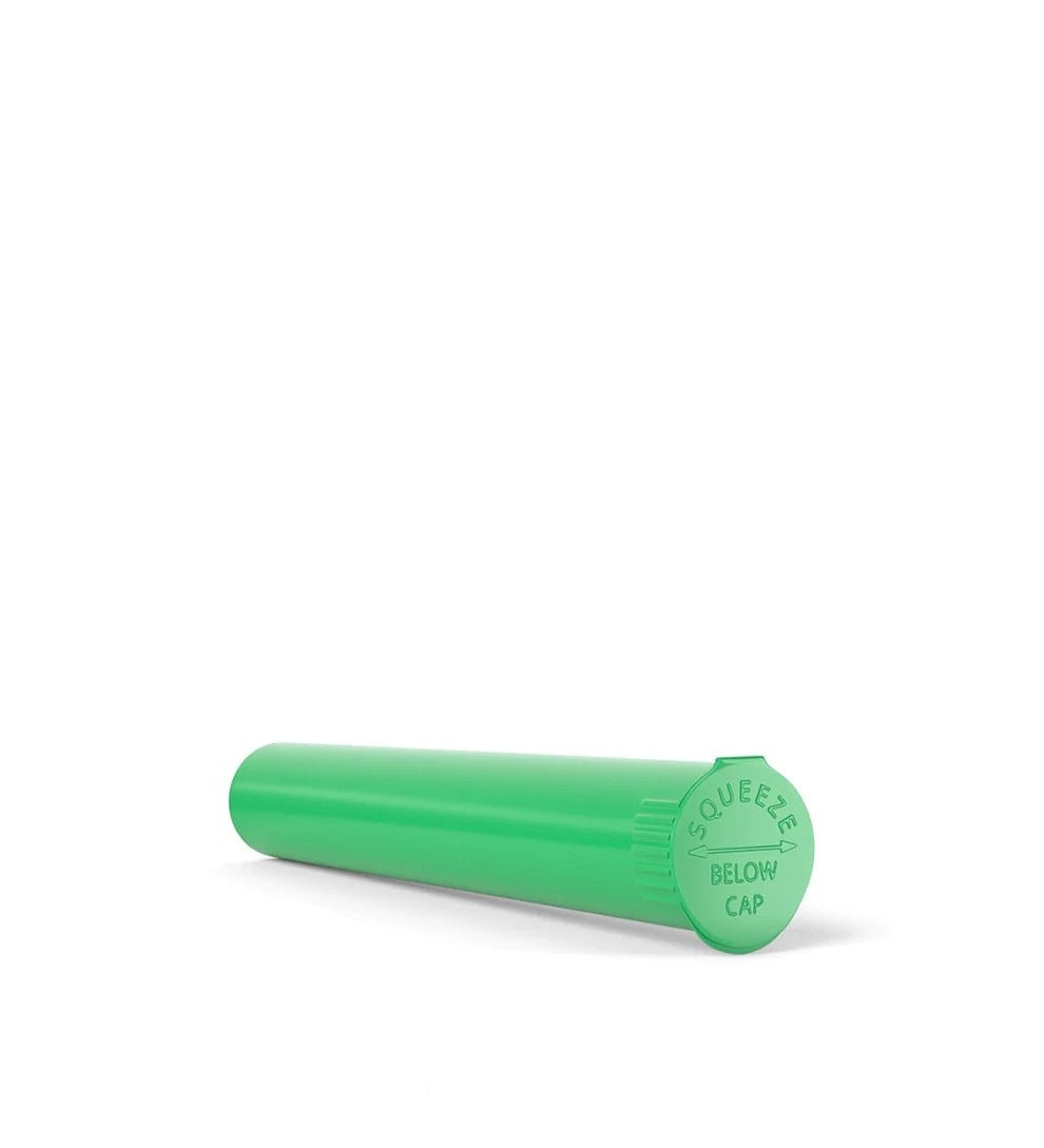 (1,000 Pack) 116mm Solid Green King Size Child Resistant Pop Top Tube