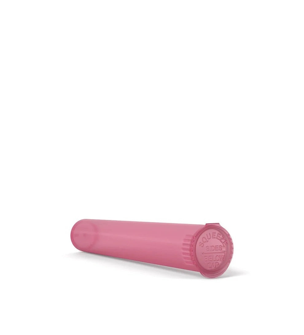 (1,000 Pack) 116mm Translucent Pink King Size Child Resistant Pop Top Tube