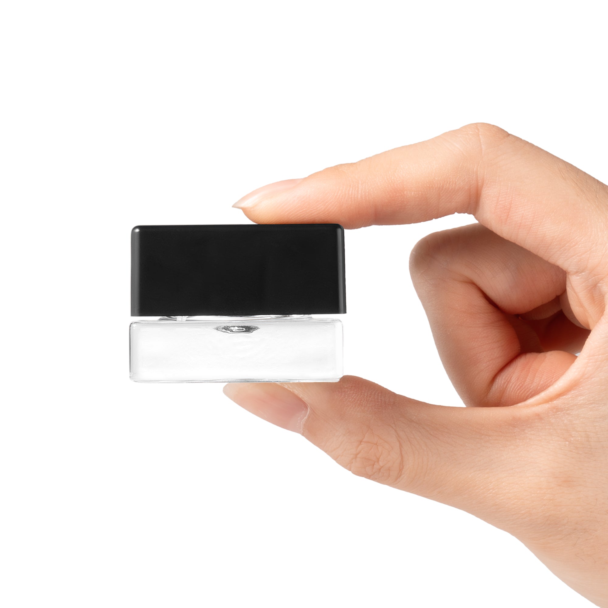 (150 Pack) 5ml Clear Glass Square BlokJars with Child-Resistant PTFE Lids
