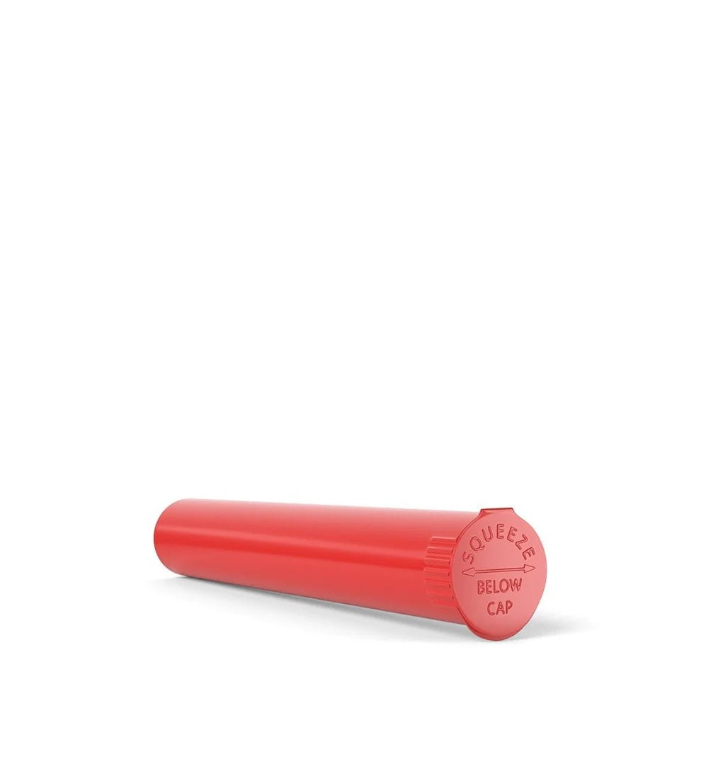 (1,000 Pack) 116mm Solid Red King Size Child Resistant Pop Top Tube