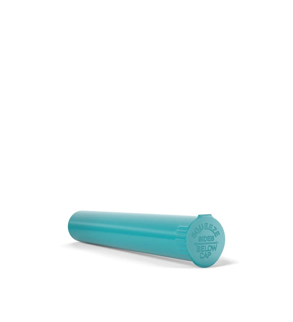 (1,000 Pack) 116mm Solid Teal King Size Child Resistant Pop Top Tube