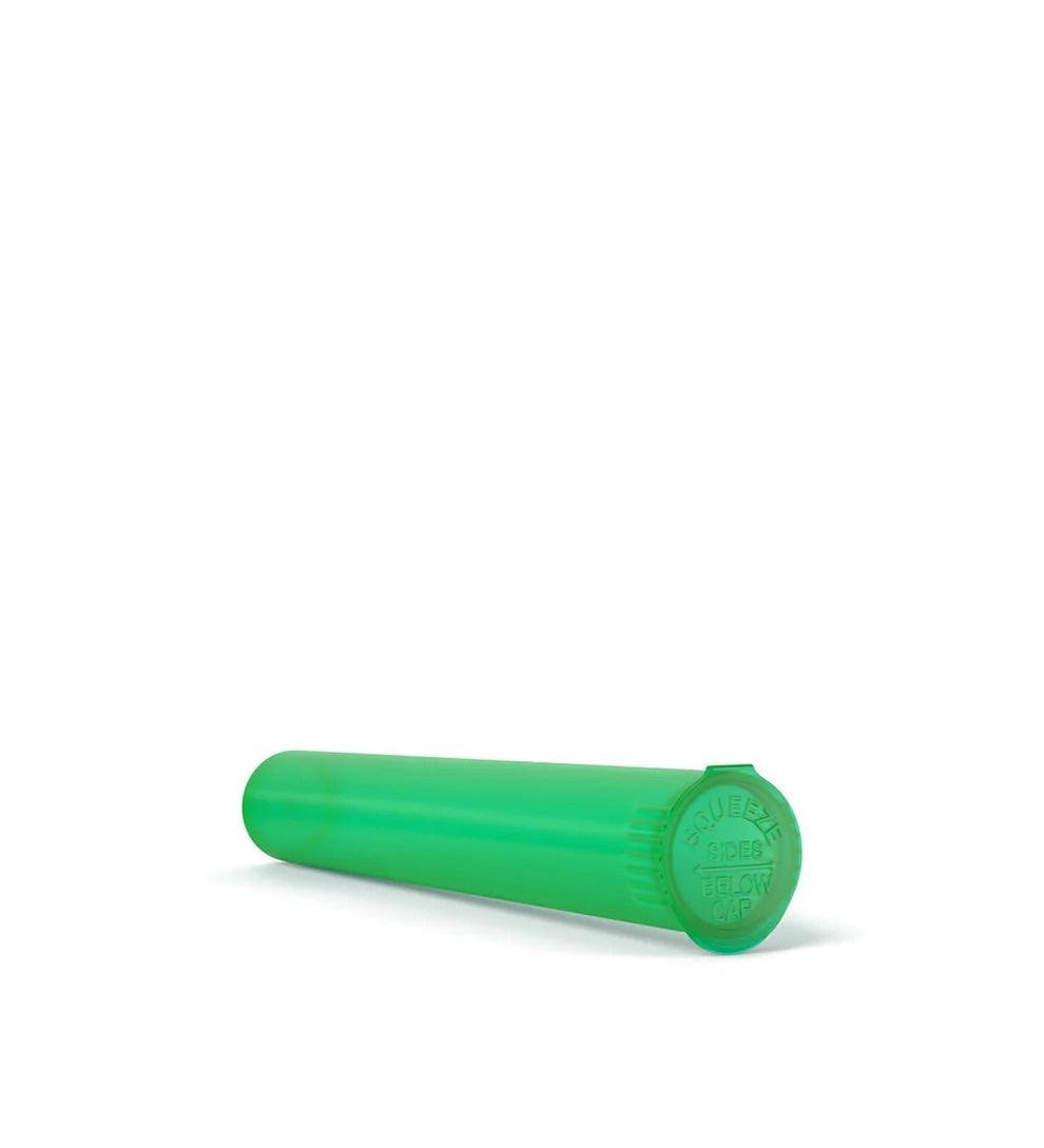 (1,000 Pack) 116mm Translucent Green King Size Child Resistant Pop Top Tube