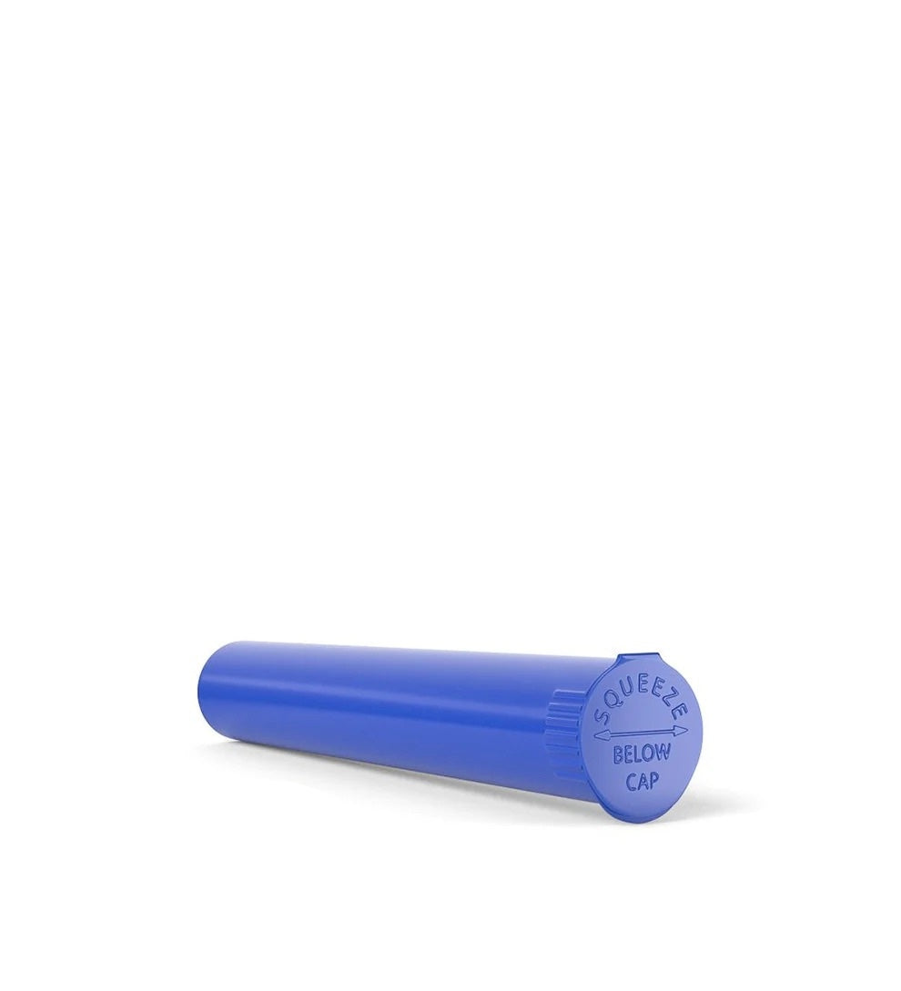 (1,000 Pack) 116mm Solid Blue King Size Child Resistant Pop Top Tube