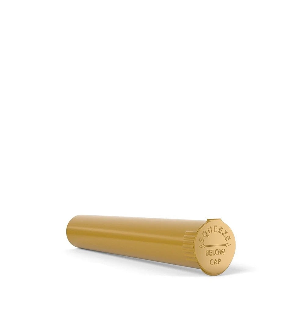 (1,000 Pack) 116mm Solid Gold King Size Child Resistant Pop Top Tube