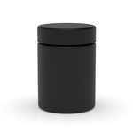 (100 Pack) 4oz Matte Black Glass Jar with Child-Resistant Lid
