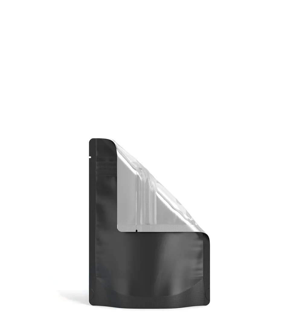 (1,000 Pack) 3.5g Matte Black Mylar Bags with Clear Front – Tear Notch, 3.62" x 5"