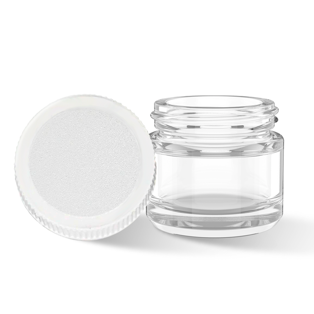 Custom Label for 5ml Clear Glass Screw-Top Container with White Lid
