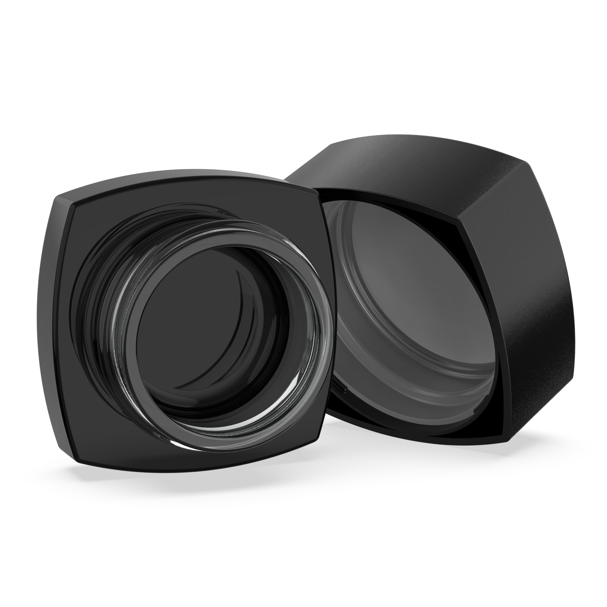 (250 Pack) 5ml Black Glass Square Pillow Jars with Child-Resistant Lids