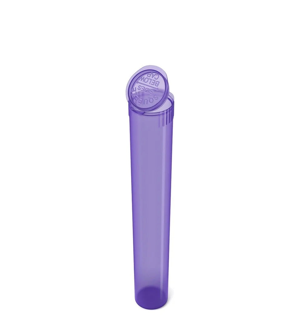 (1,000 Pack) 116mm Translucent Purple King Size Child Resistant Pop Top Tube