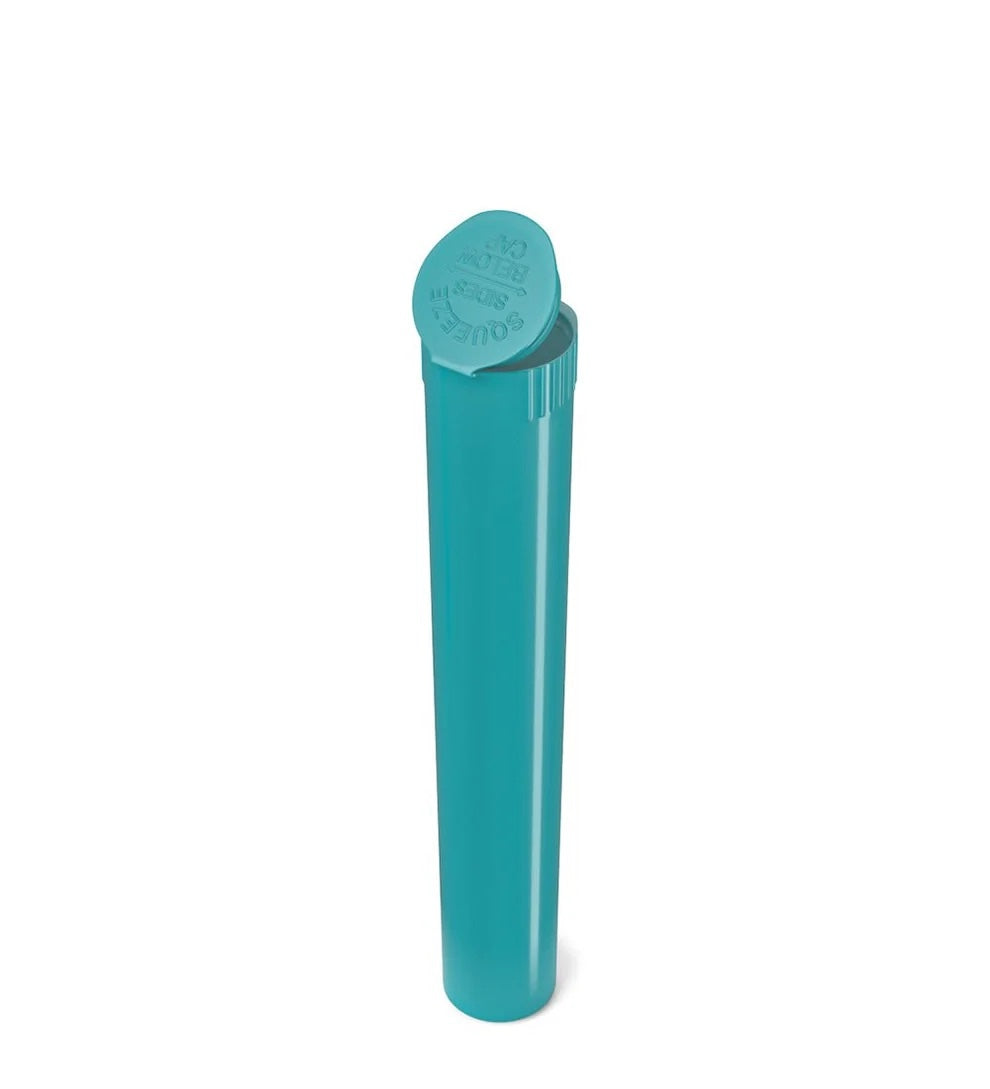 (1,000 Pack) 116mm Solid Teal King Size Child Resistant Pop Top Tube