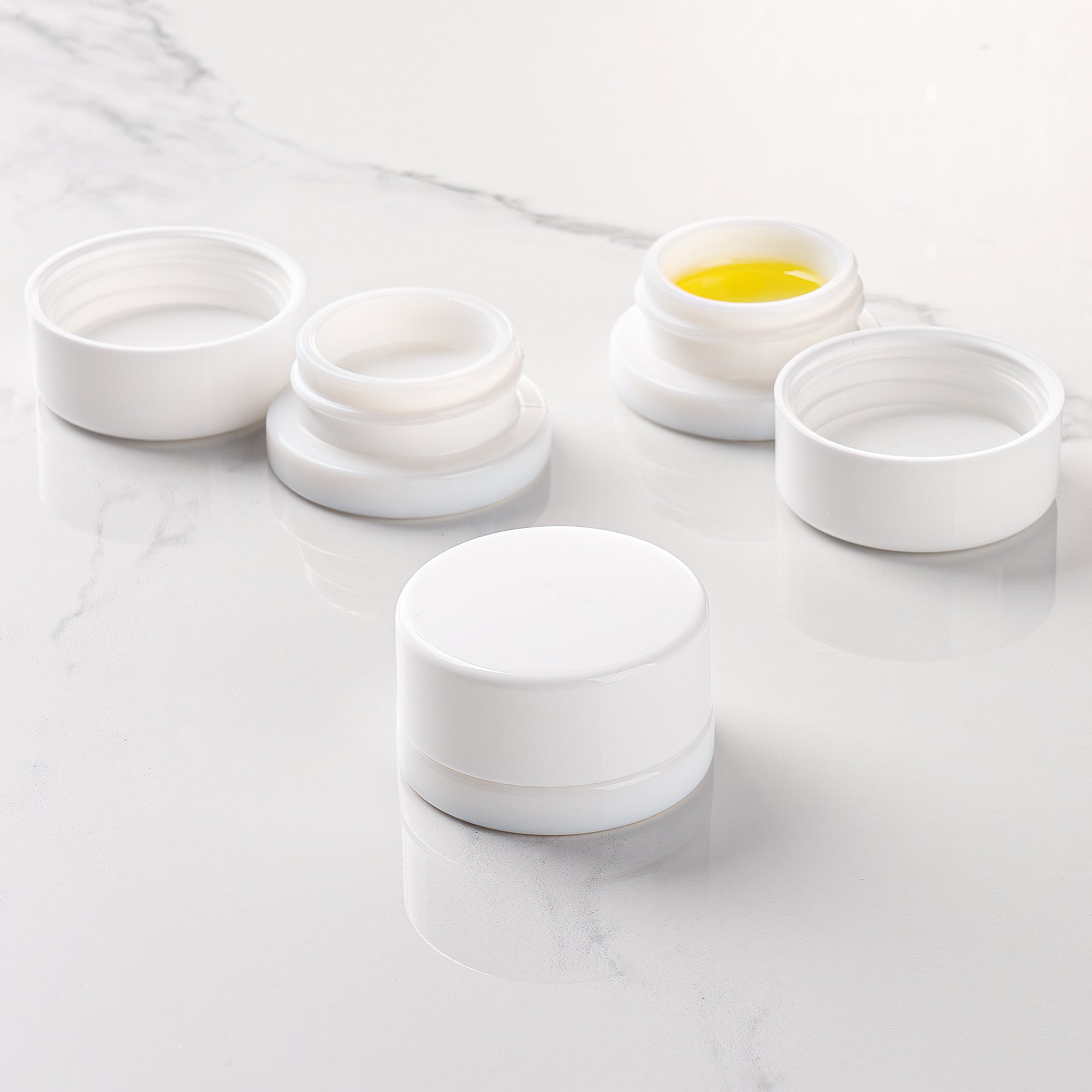 (200 Pack) 9ml White Glass Jars with Child-Resistant Lids
