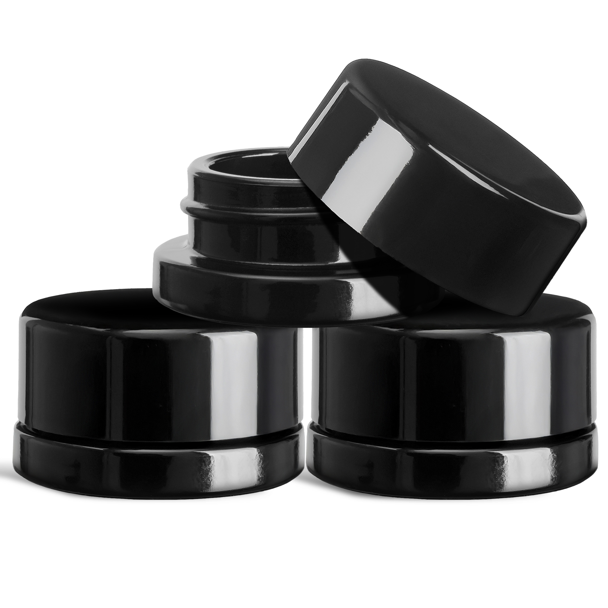 (200 Pack) 9ml Black Glass Jars with Child-Resistant Lids