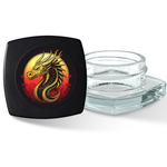 Custom Label for 9ml Clear Square Glass Container Child Resistant with Black Lid