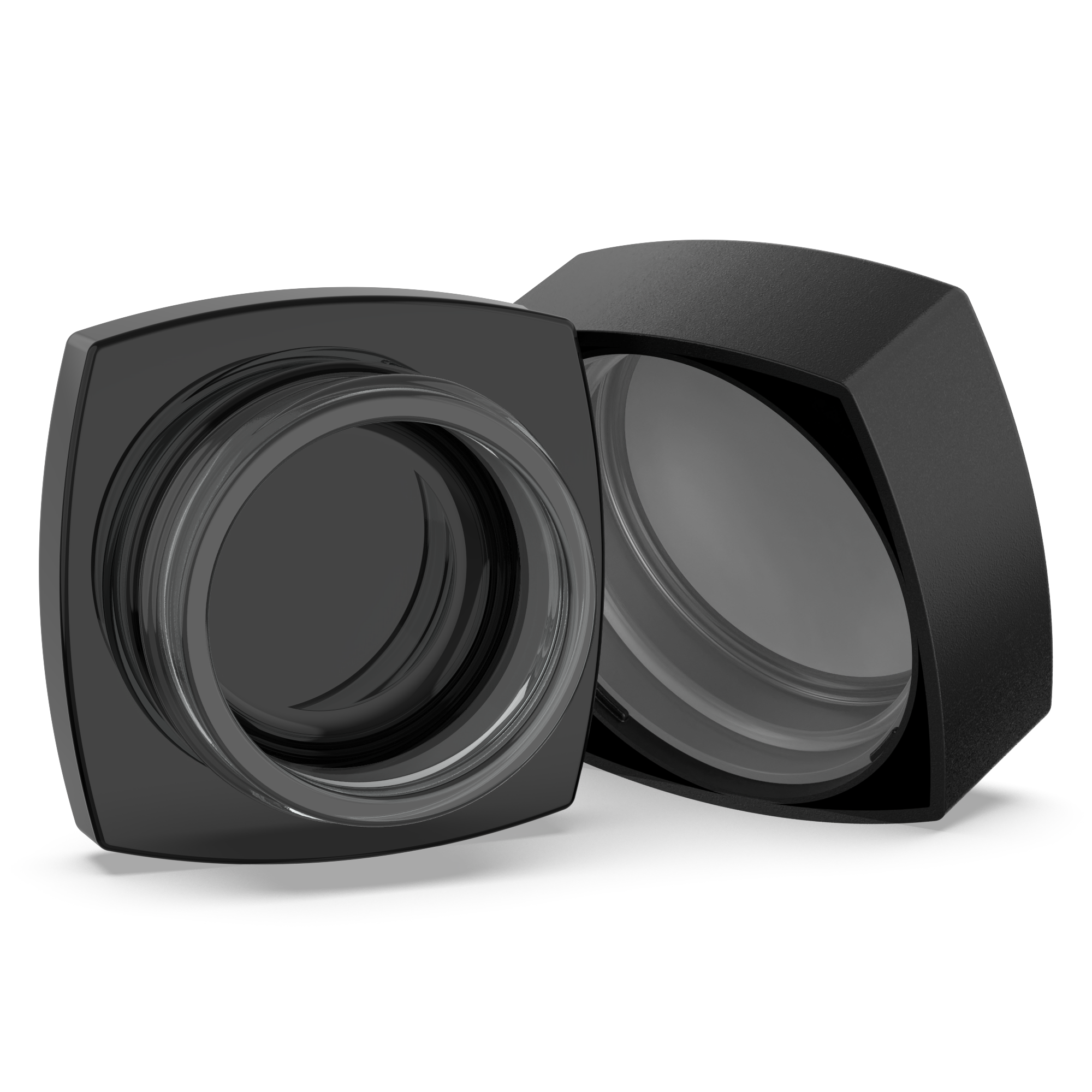 (240 Pack) 9ml Black Glass Square Pillow Jars with Child-Resistant Lids