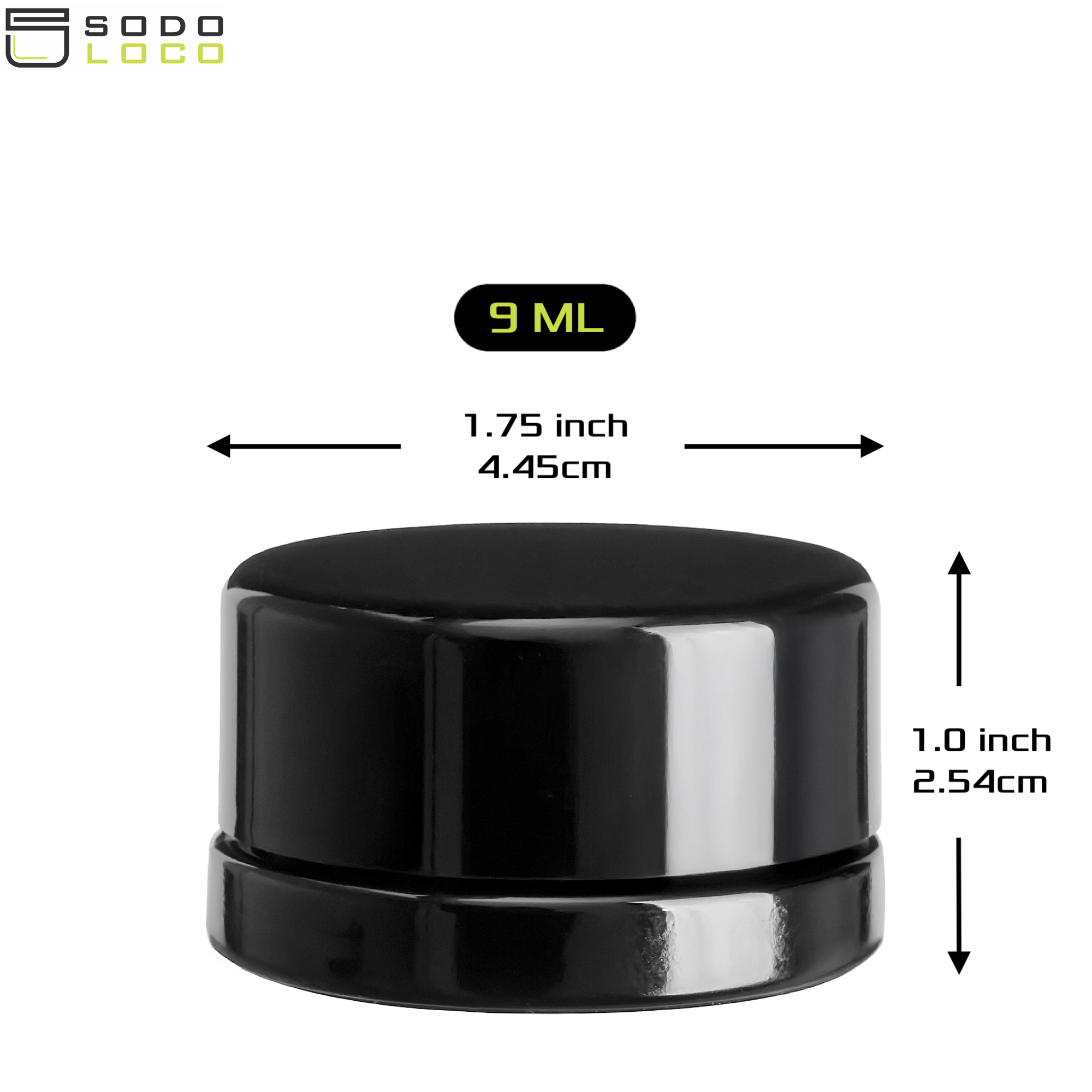(200 Pack) 9ml Black Glass Jars with Child-Resistant Lids