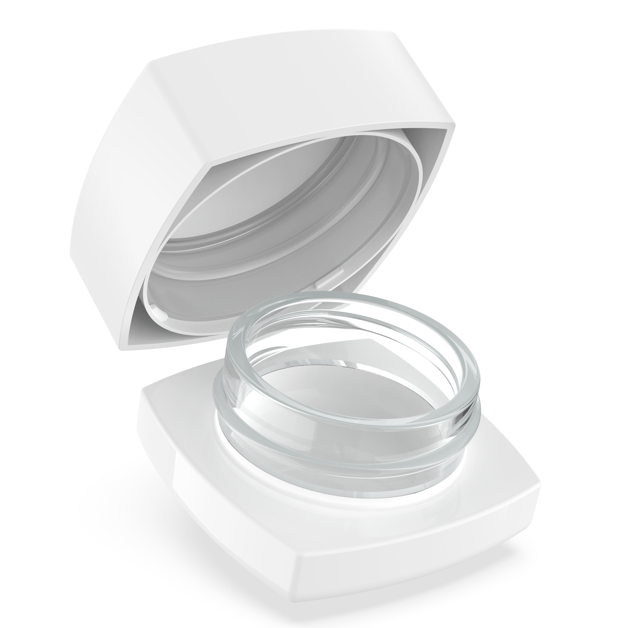 (240 Pack) 9ml White Glass Square Pillow Jars with Child-Resistant Lids