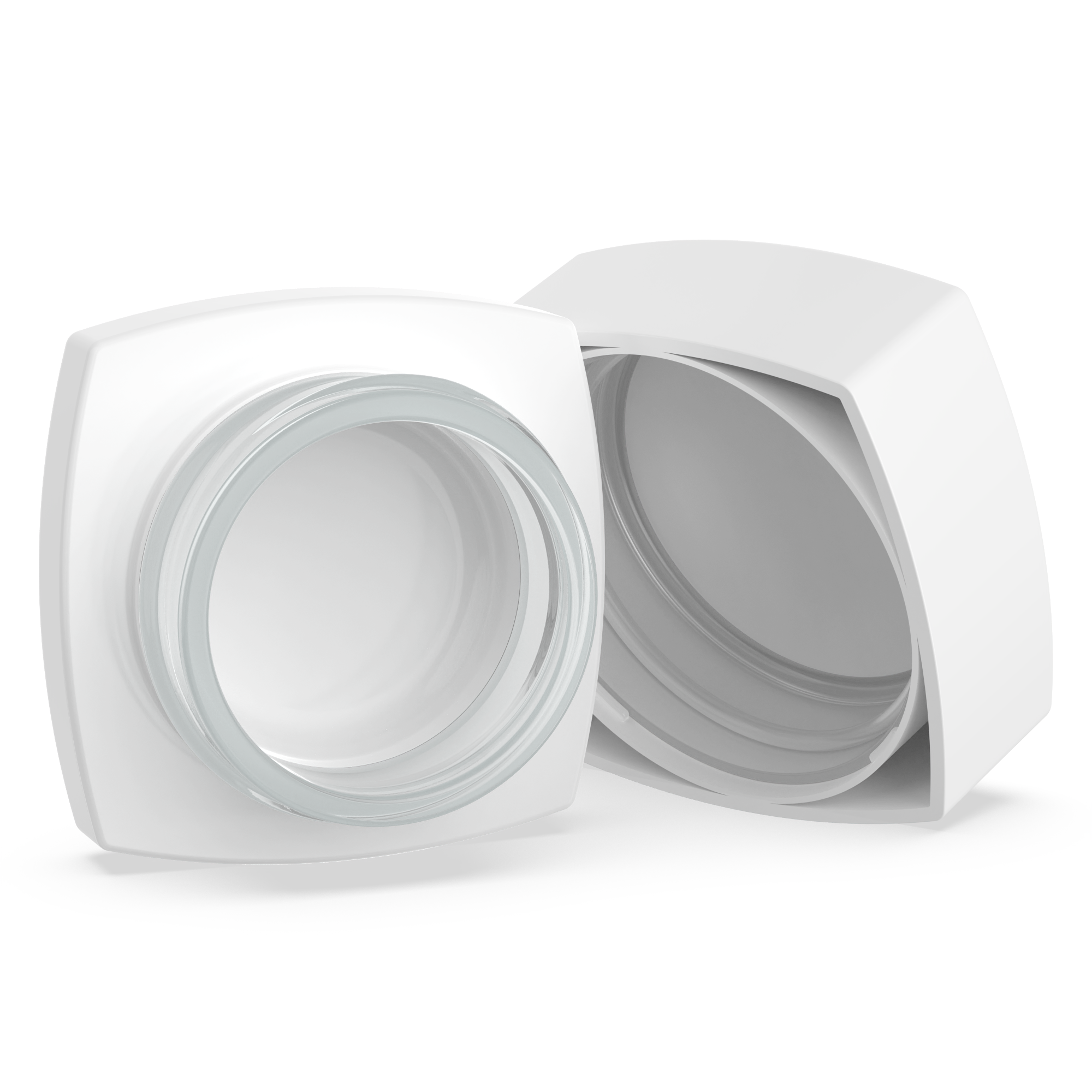 (240 Pack) 9ml White Glass Square Pillow Jars with Child-Resistant Lids