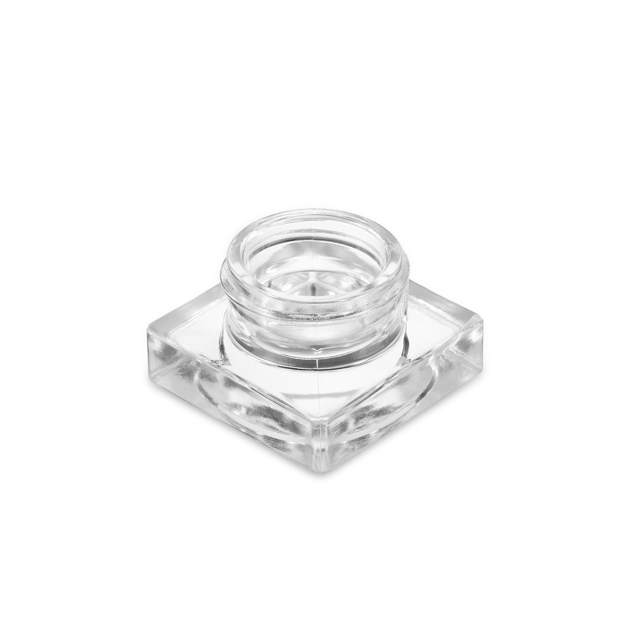 (150 Pack) 5ml Clear Glass Square BlokJars with Child-Resistant PTFE Lids