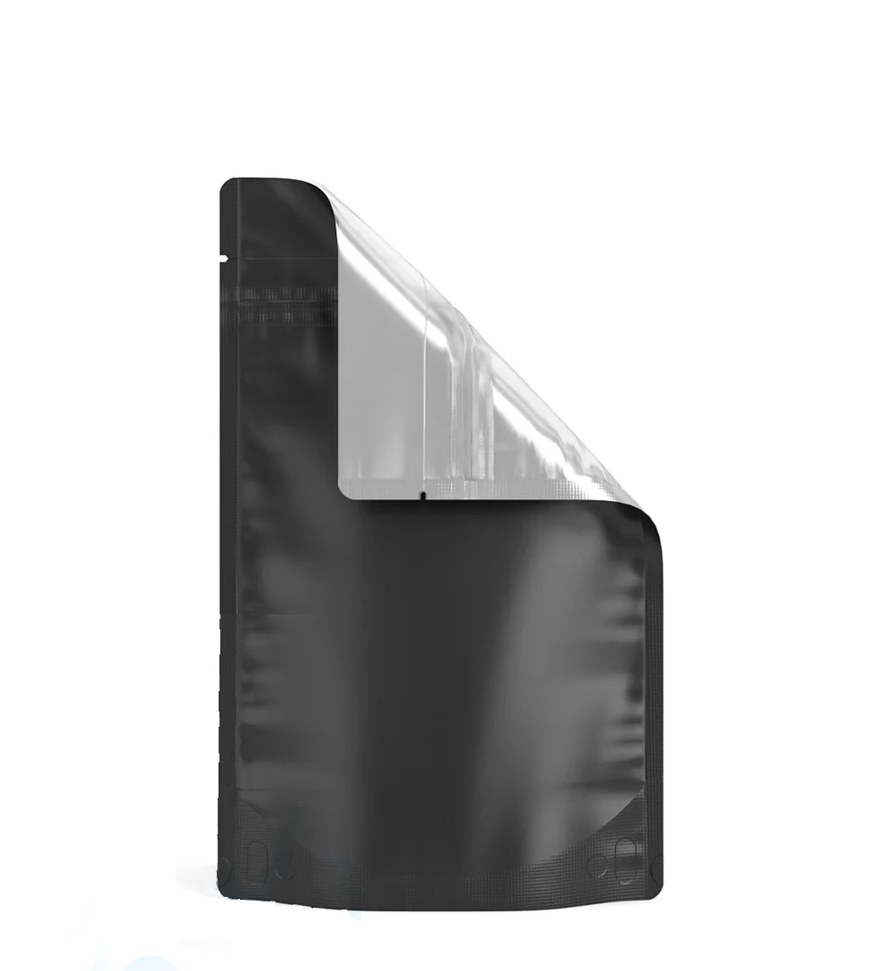 (1,000 Pack) 14g Matte Black Mylar Bags with Clear Front – Tear Notch, 5" x 8.1"