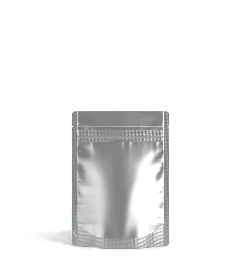(1,000 Pack) 3.5g Matte Silver Mylar Bags with Clear Front – Tear Notch, 3.62" x 5"