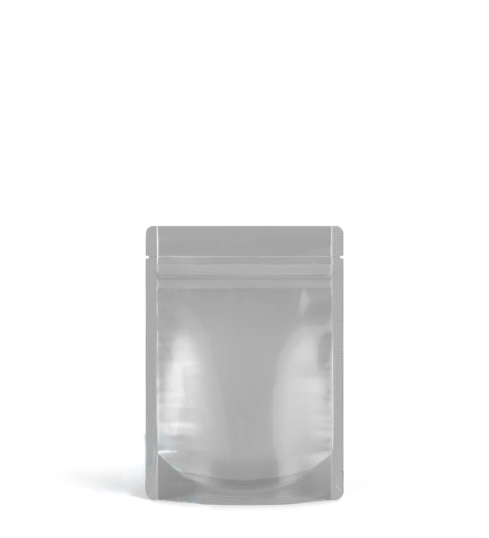 (1,000 Pack) 3.5g Matte Silver Mylar Bags with Clear Front – Tear Notch, 3.62" x 5"