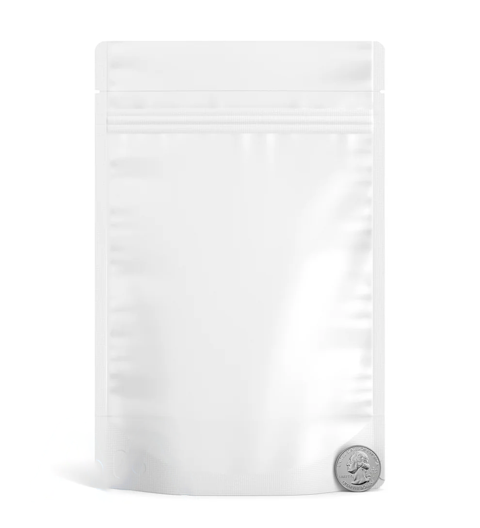 (1,000 Pack) 28g Matte White Mylar Bags with Clear Front – Tear Notch, 6" x 9.3"