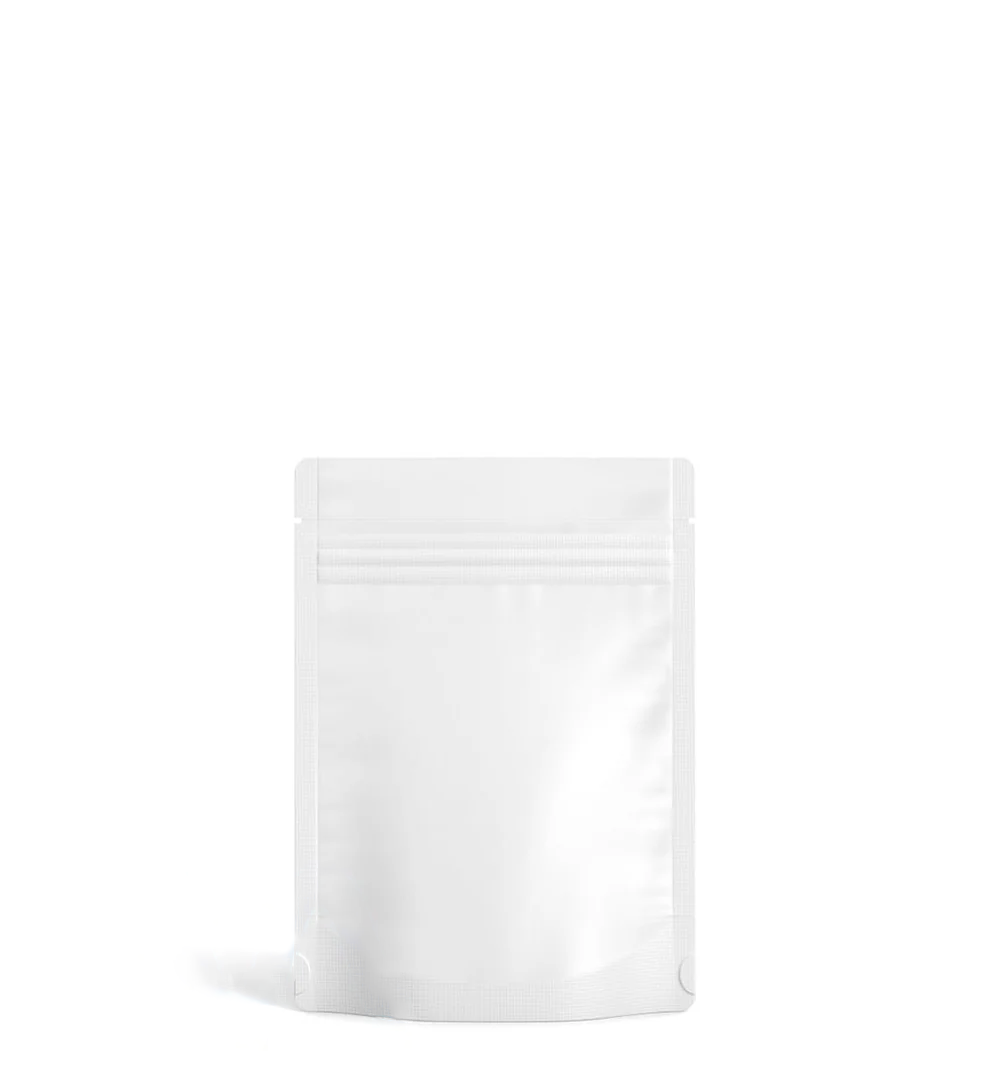 (1,000 Pack) 3.5g Matte White Mylar Bags with Clear Front – Tear Notch, 3.62" x 5"