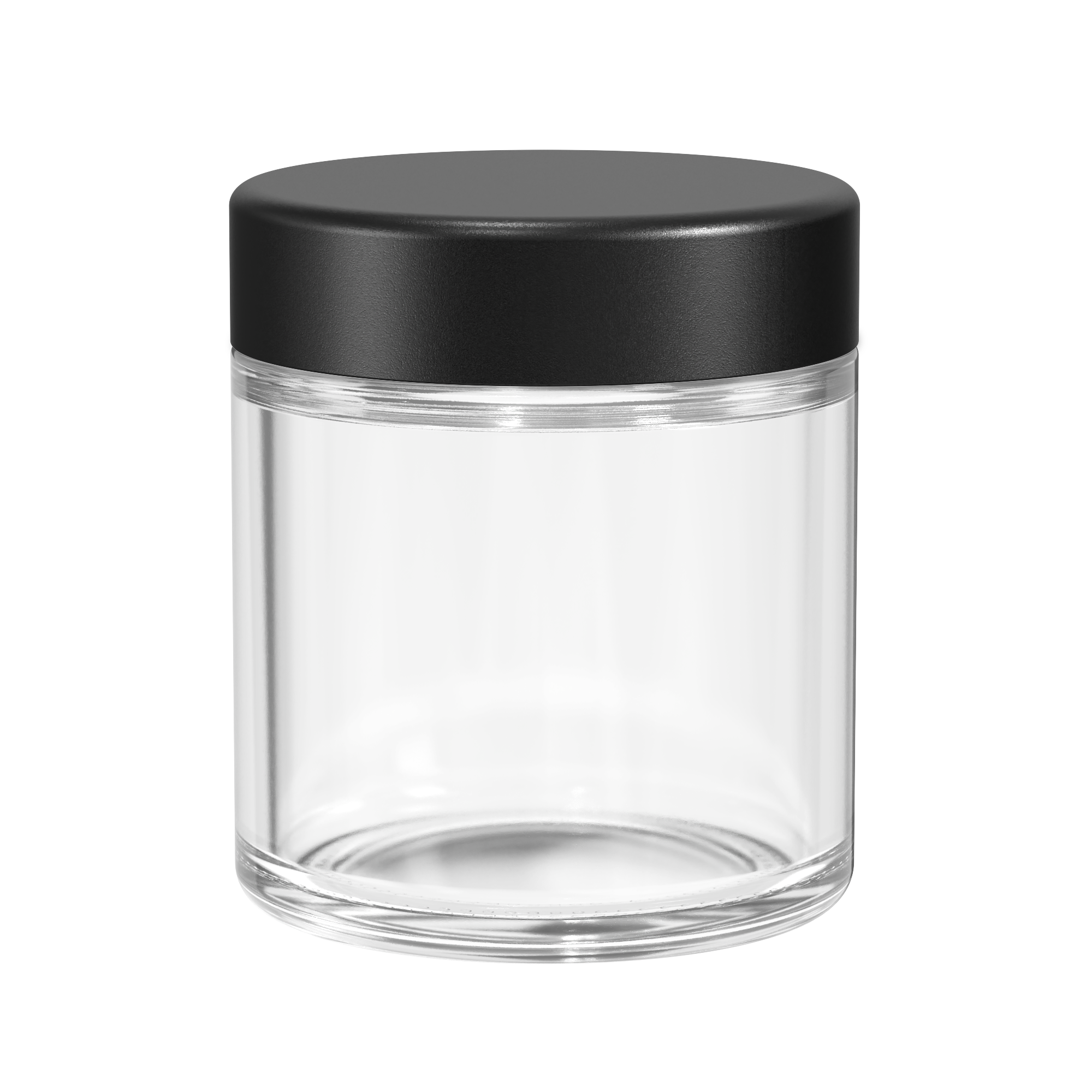 50 Pack) 3oz Thick Glass Container with Black Child Resistant Lid