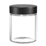 (48 Pack) 18oz Clear Glass Jar with Black Child-Resistant Lid