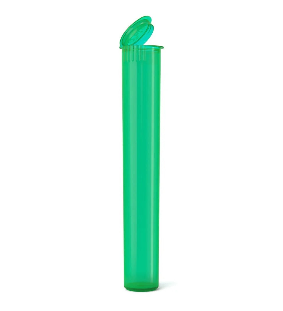 (1,000 Pack) 116mm Translucent Green King Size Child Resistant Pop Top Tube