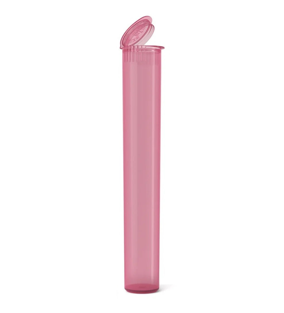 (1,000 Pack) 116mm Translucent Pink King Size Child Resistant Pop Top Tube