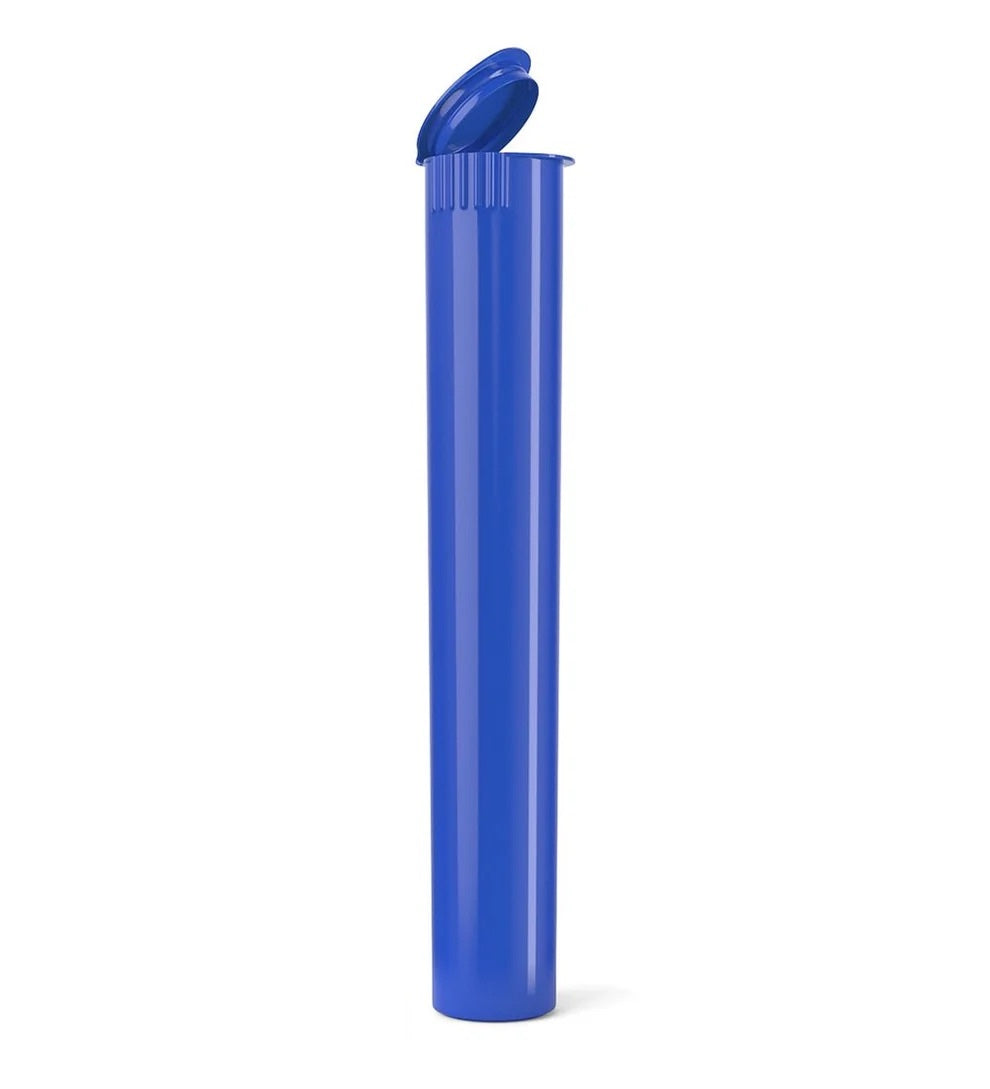 (1,000 Pack) 116mm Solid Blue King Size Child Resistant Pop Top Tube