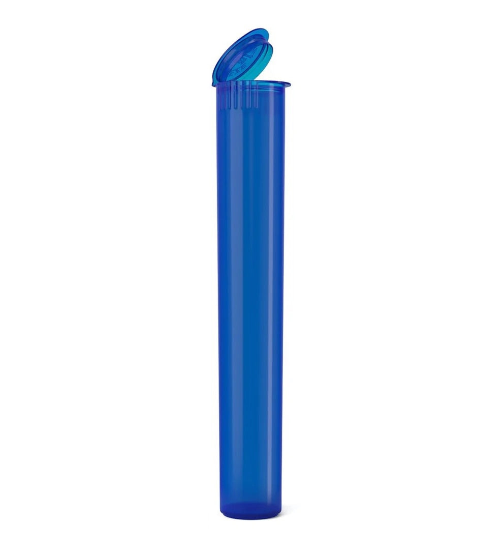 (1,000 Pack) 116mm Translucent Blue King Size Child Resistant Pop Top Tube