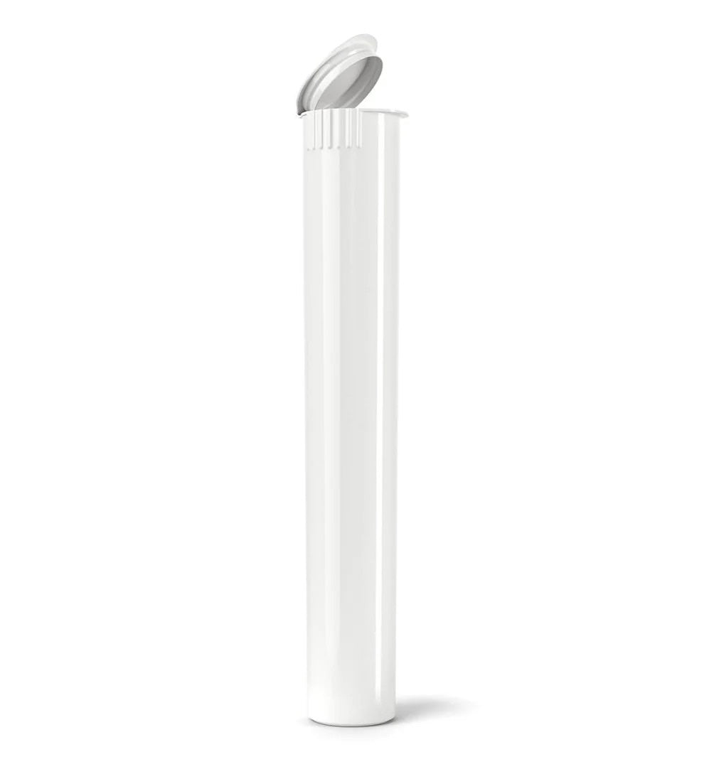 (1,000 Pack) 116mm Solid White King Size Child Resistant Pop Top Tube