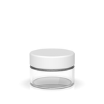 (200 Pack) 1oz Clear Glass Jar with White Child-Resistant Lid