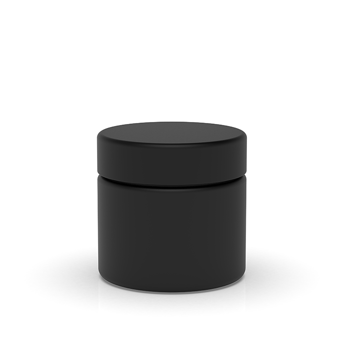 (200 Pack) 2oz Matte Black Glass Jar with Child-Resistant Lid