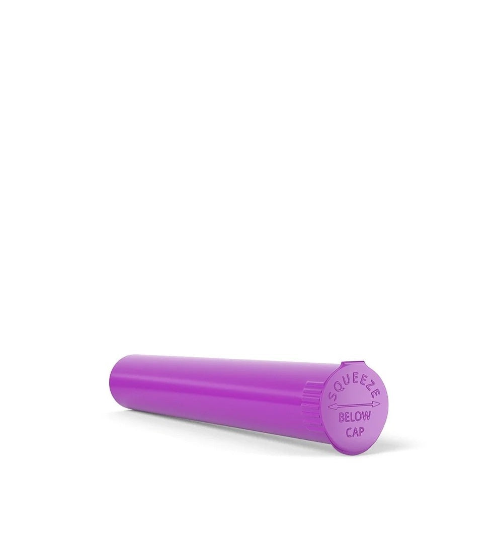 (1,000 Pack) 116mm Solid Purple King Size Child Resistant Pop Top Tube
