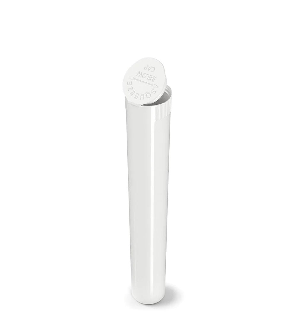 (1,000 Pack) 116mm Solid White King Size Child Resistant Pop Top Tube