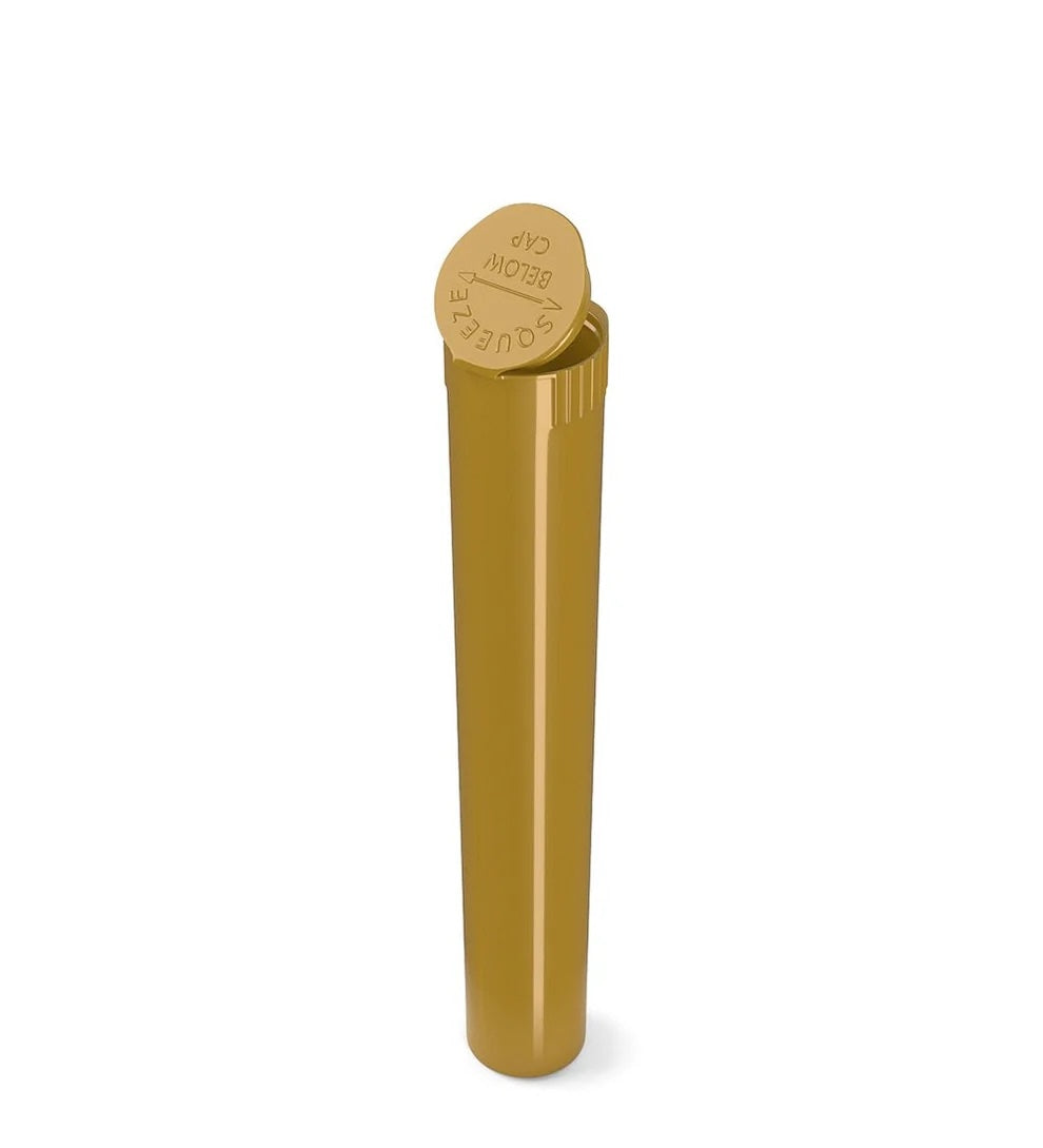 (1,000 Pack) 116mm Solid Gold King Size Child Resistant Pop Top Tube