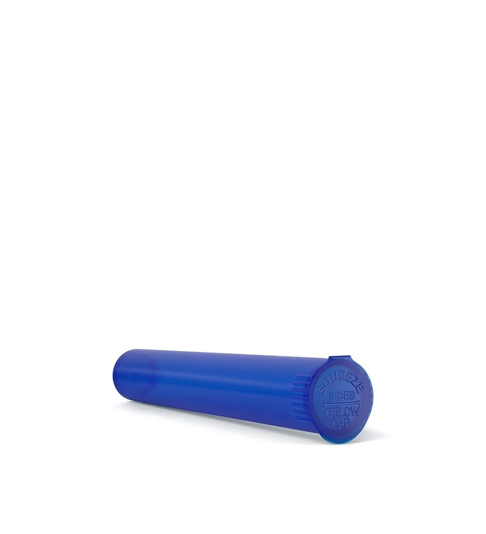 (1,000 Pack) 116mm Translucent Blue King Size Child Resistant Pop Top Tube