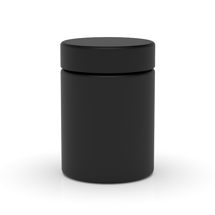 (100 Pack) 4oz Matte Black Glass Jar with Child-Resistant Lid