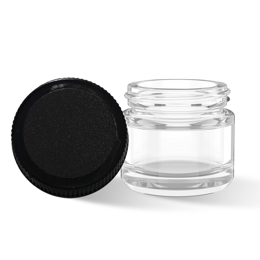 Custom Label for 5ml Clear Glass Screw-Top Container with Black Lid