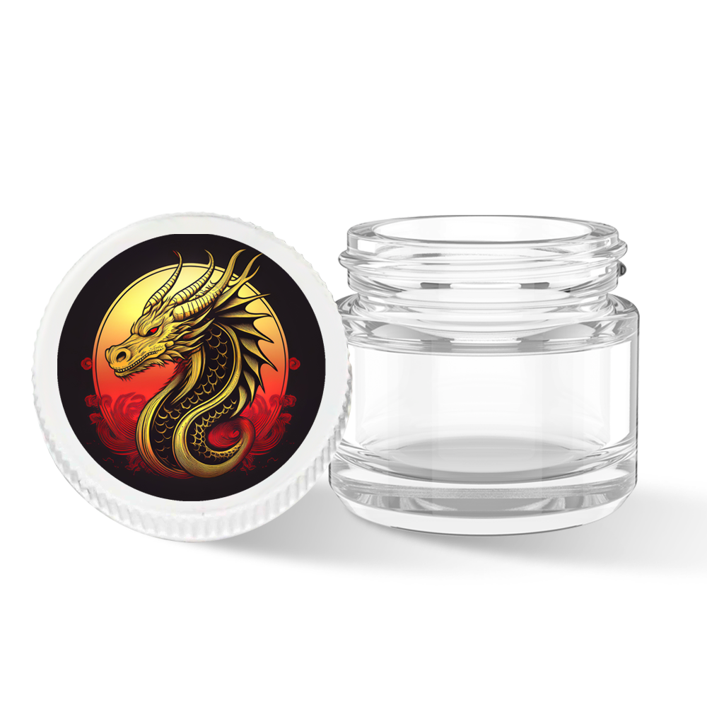 Custom Label for 5ml Clear Glass Screw-Top Container with White Lid