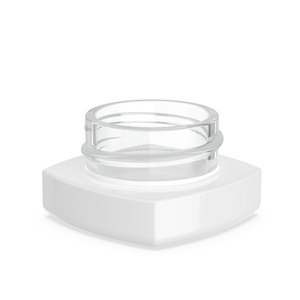 (250 Pack) 5ml White Glass Square Pillow Concentrate Container with White Child Resistant Lid