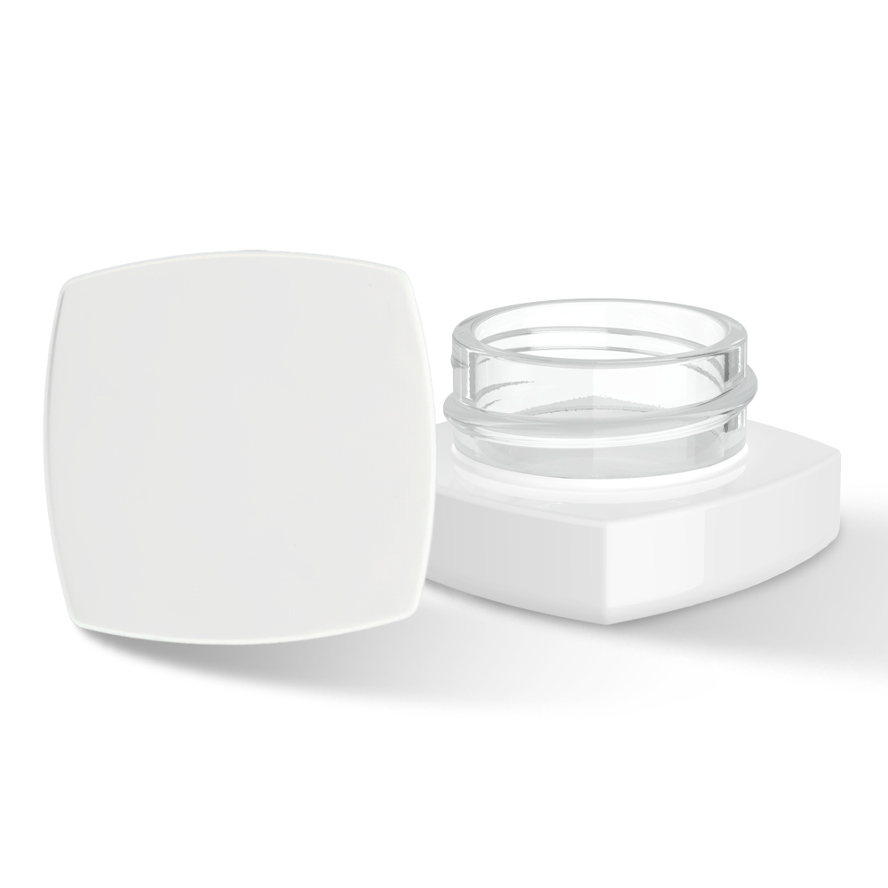 Custom Label for 5ml White Square Glass Container with White Child Resistant Lid