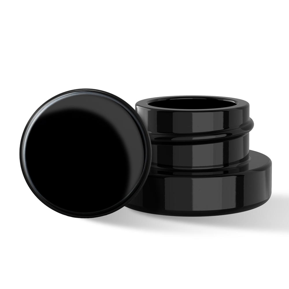 Custom Label for 5ml Black Glass Container Black Child Resistant Lid