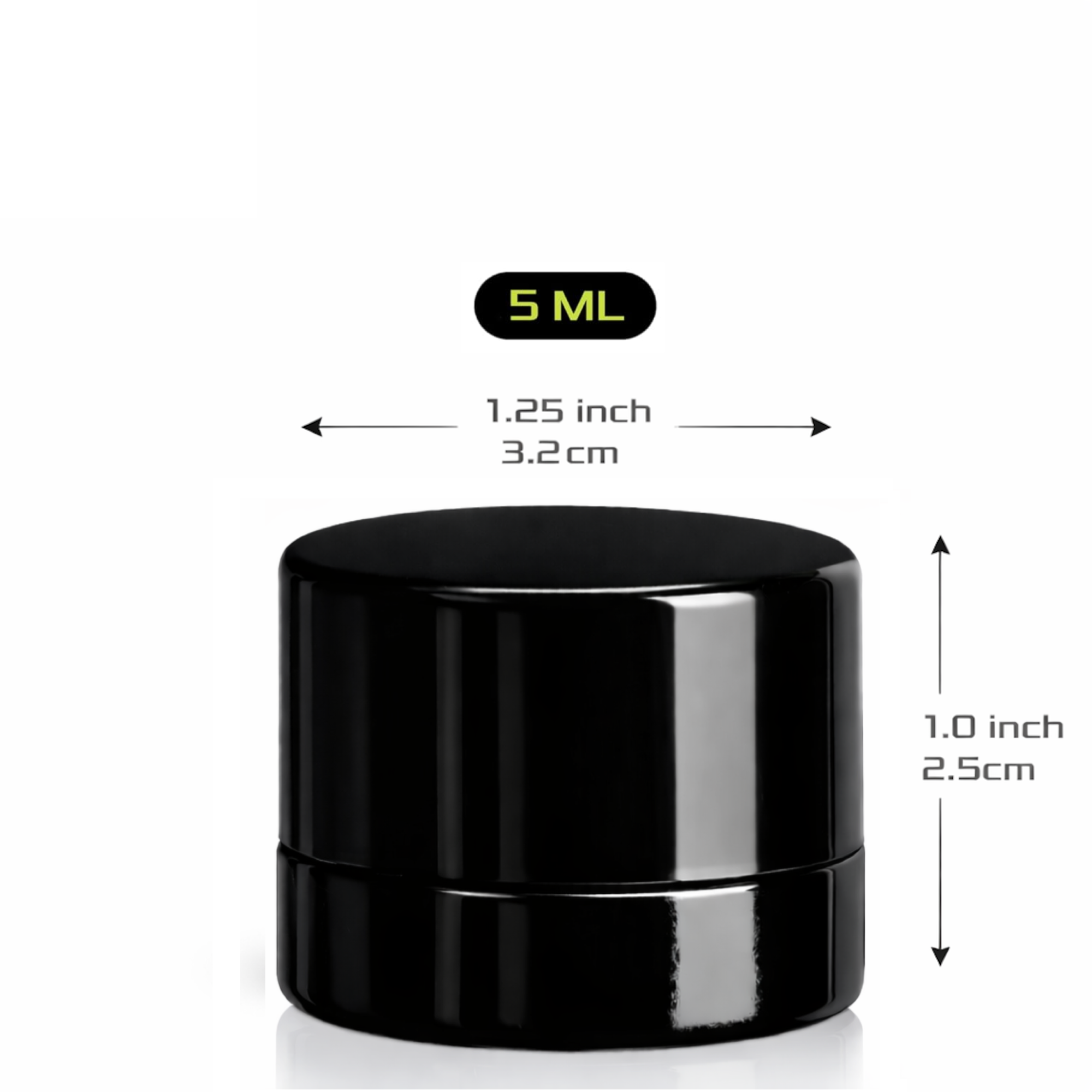 (200 Pack) 5ml Black Glass Jars with Child-Resistant Lids